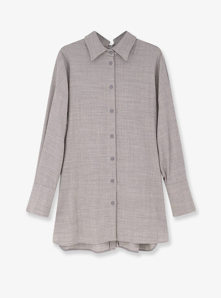 Semicouture Stretch Virgin Wool Long Shirt Ossigeno