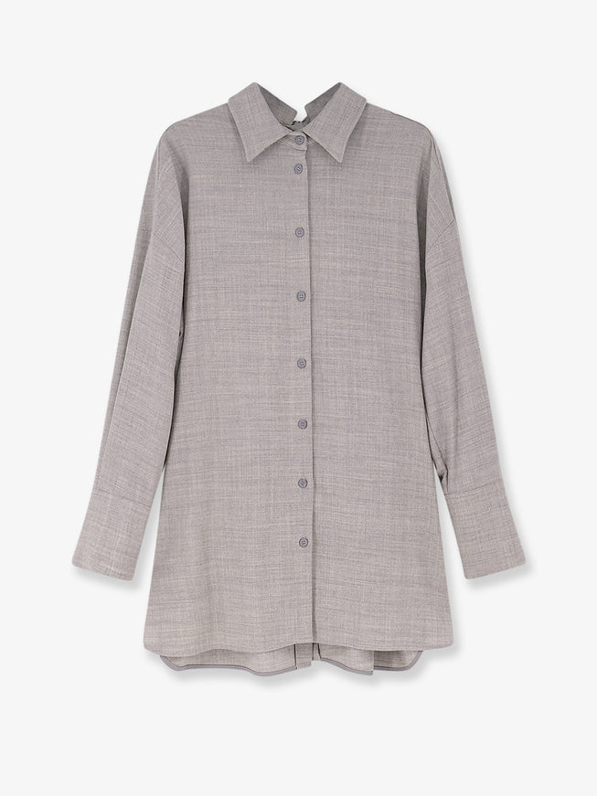 Semicouture Stretch Virgin Wool Long Shirt Ossigeno