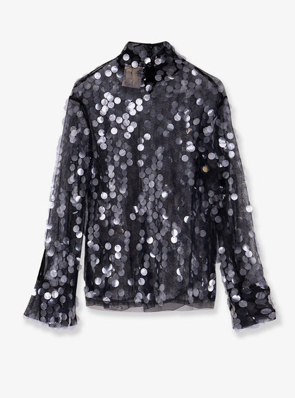 Semicouture Voile Top With Maxi Sequins