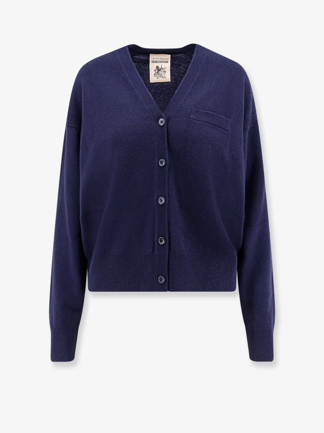 Semicouture Wool And Cashmere Cardigan Midnight