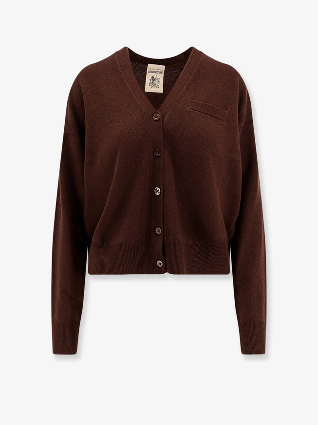 Semicouture Wool And Cashmere Cardigan Brownie