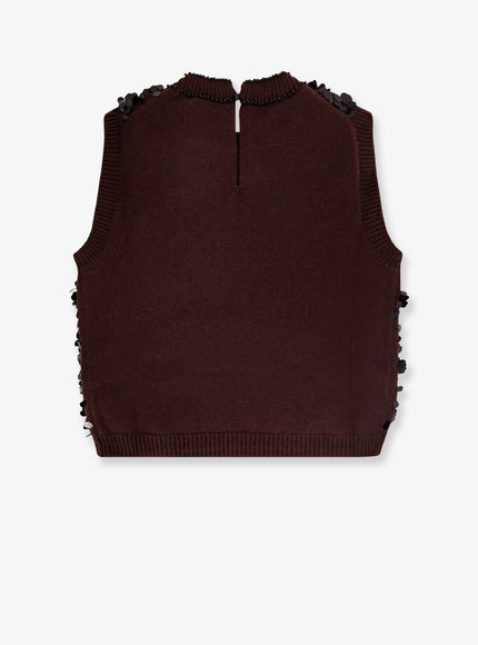 Semicouture Wool And Cashmere Vest With Sequins