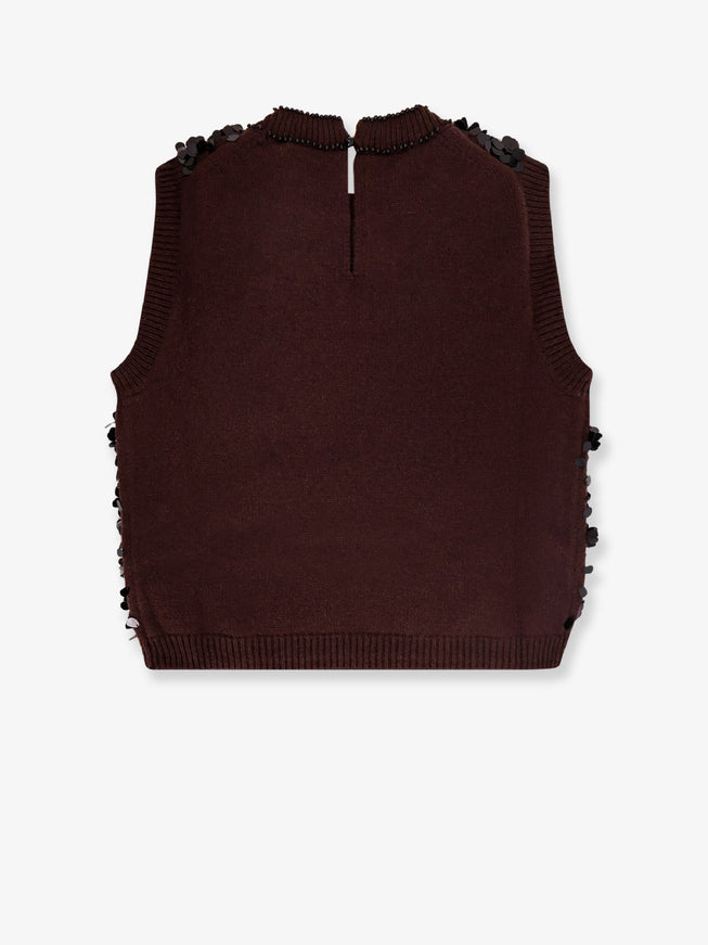 Semicouture Wool And Cashmere Vest With Sequins