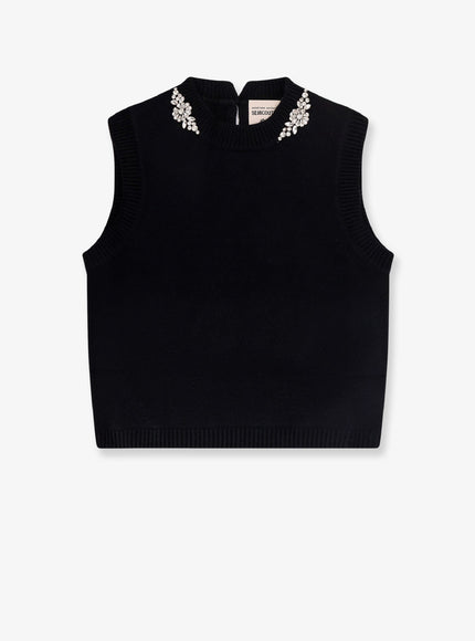 Semicouture Wool And Cashmere Vest Nero