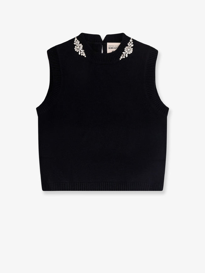 Semicouture Wool And Cashmere Vest Nero