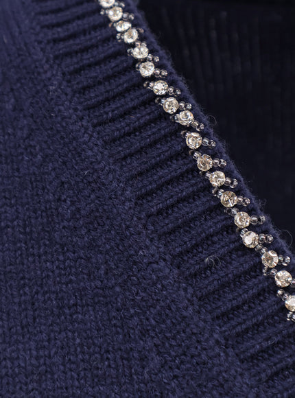Semicouture Wool And Cashmere Sweater With Rhinestones