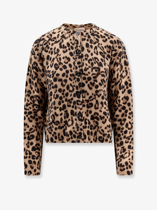 Semicouture Virgin Wool And Cashmere Cardigan Macula Leopardo