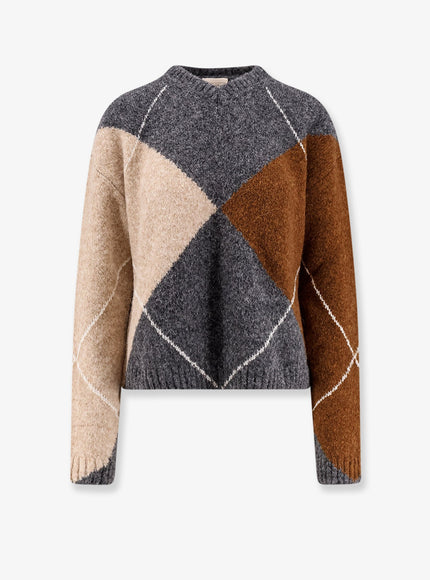 Semicouture Wool And Alpaca Blend Diamond-Patterned Sweater Rombi