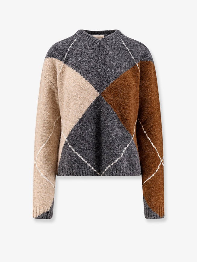 Semicouture Wool And Alpaca Blend Diamond-Patterned Sweater Rombi