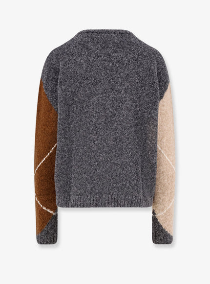 Semicouture Wool And Alpaca Blend Diamond-Patterned Sweater