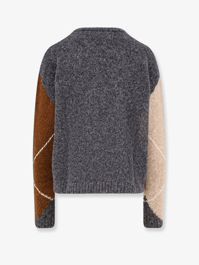 Semicouture Wool And Alpaca Blend Diamond-Patterned Sweater