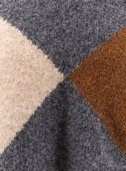 Semicouture Wool And Alpaca Blend Diamond-Patterned Sweater