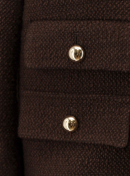Semicouture Wool Blend Blazer With Metal Buttons