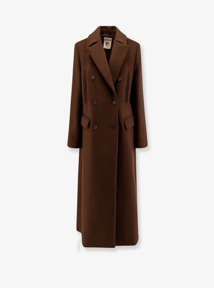 Semicouture Virgin Wool Blend Coat Brownie