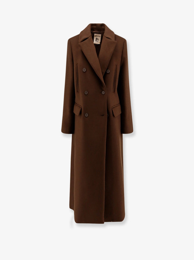 Semicouture Virgin Wool Blend Coat Brownie