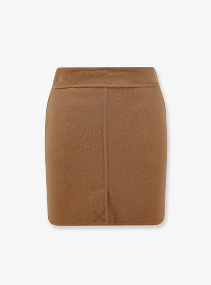 Semicouture Wool Mini Skirt Deserto