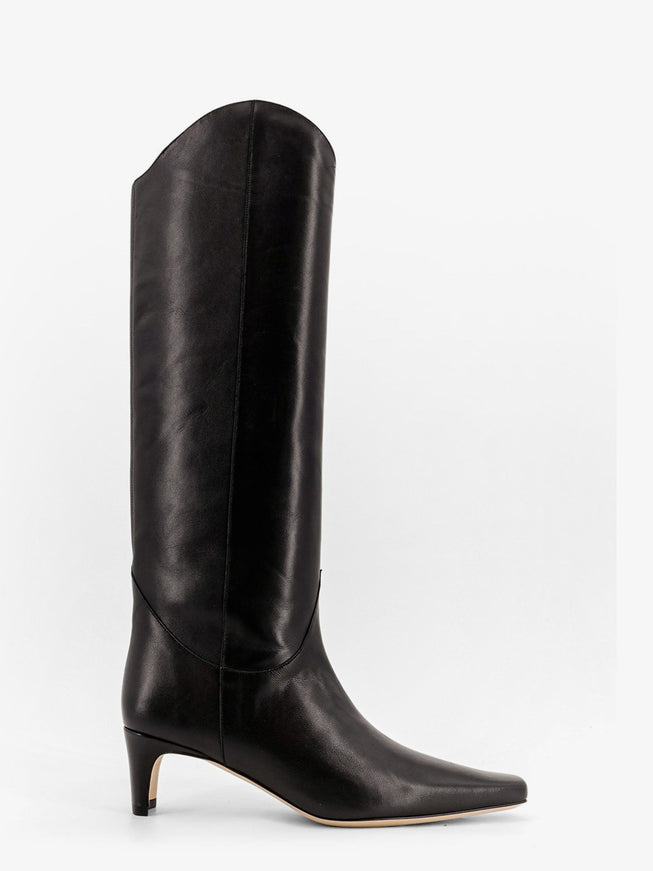 Staud Western Wally Leather Boot Black