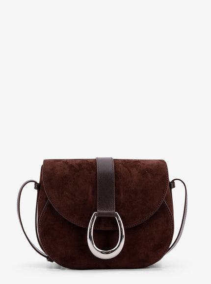 Staud Bella Saddle Suede Crossbody Bag Uni Espresso