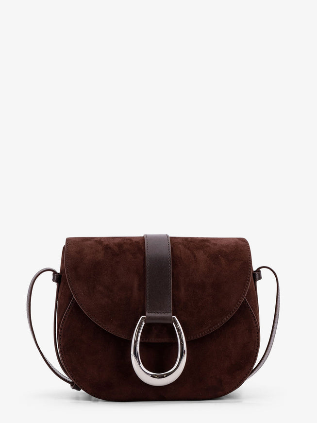 Staud Bella Saddle Suede Crossbody Bag Uni Espresso