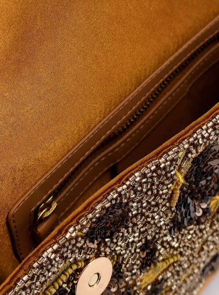 Staud Shoulder Bag With All-Over Bead Embroidery