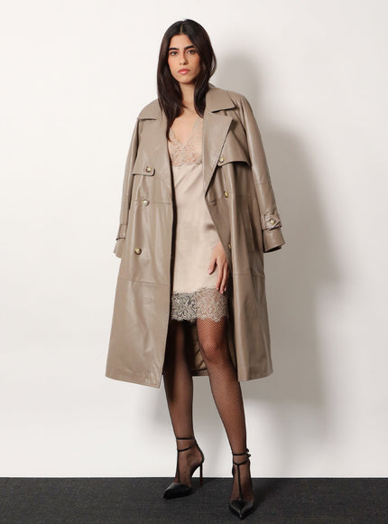 Stella Maxwell X Marella Satin Short Dress With Lace Inserts