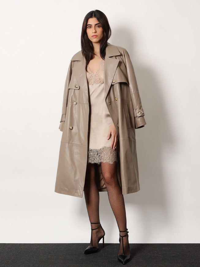 Stella Maxwell X Marella Satin Short Dress With Lace Inserts