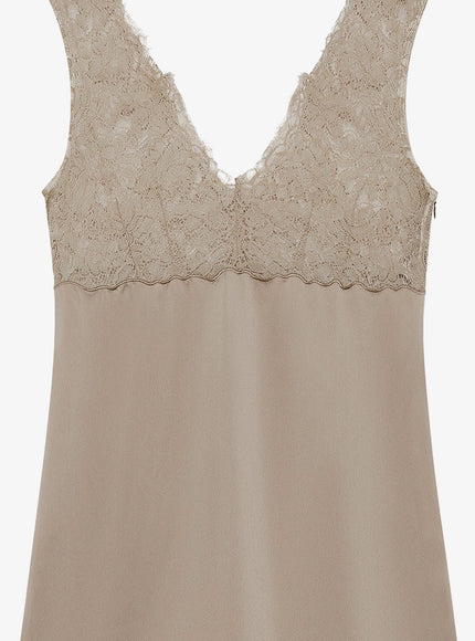 Stella Maxwell X Marella Satin Short Dress With Lace Inserts