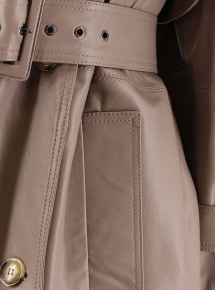 Stella Maxwell X Marella First Class Leather Trench With Padding