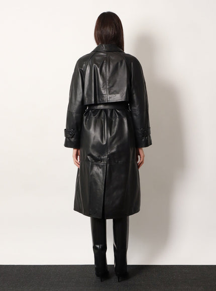 Stella Maxwell X Marella First Class Leather Trench With Padding