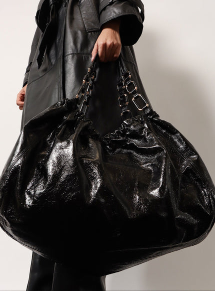 Stella Maxwell X Marella Patent Leather Shoulder Bag