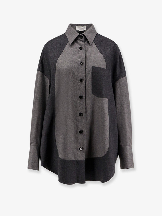 Stella Mccartney Oversize Wool Shirt Ash Grey