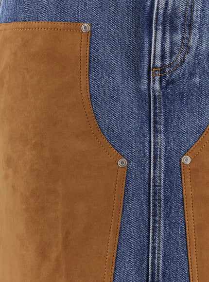 Stella Mccartney Denim Skirt With Suede Inserts