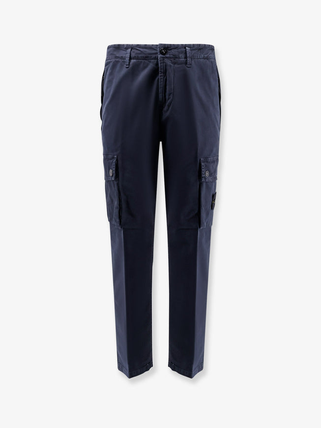 Stone Island Organic Cotton Trousers Navy Blue