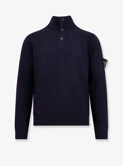 Stone Island Certified Virgin Wool Sweater Navy Blue