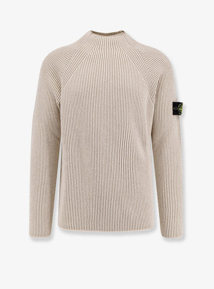 Stone Island Certified Virgin Wool And Cotton Sweater Ivory