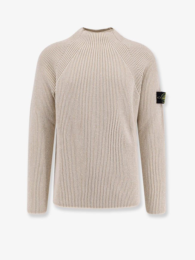 Stone Island Certified Virgin Wool And Cotton Sweater Ivory
