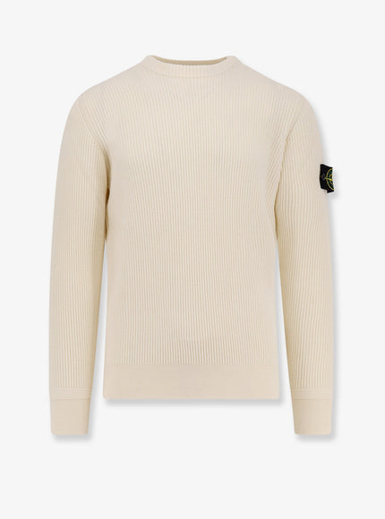 Stone Island Certified Virgin Wool Sweater Ivory