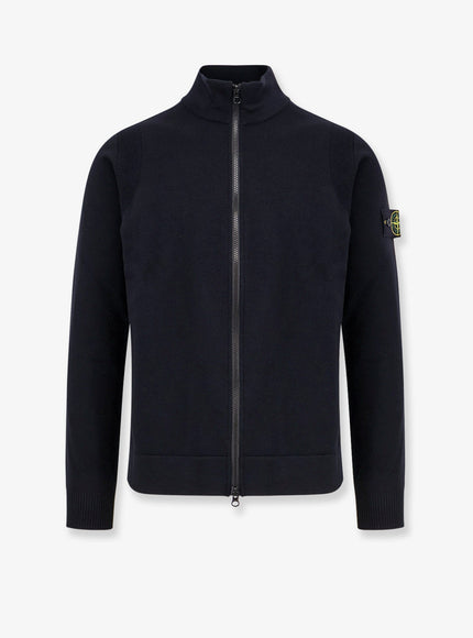 Stone Island Certified Virgin Wool Cardigan Black