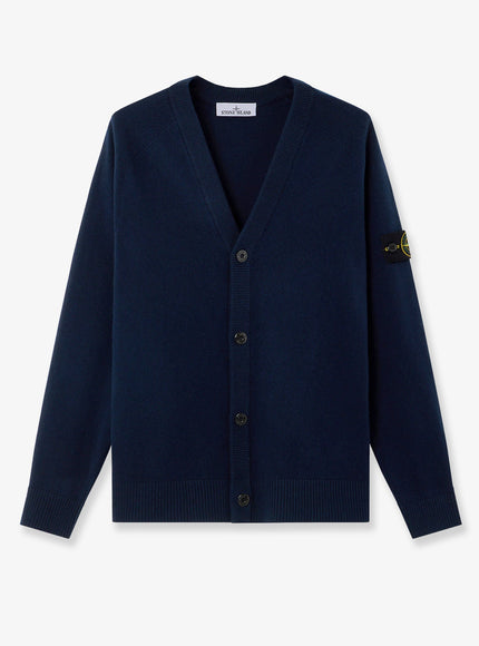 Stone Island Certified Virgin Wool Cardigan Navy Blue