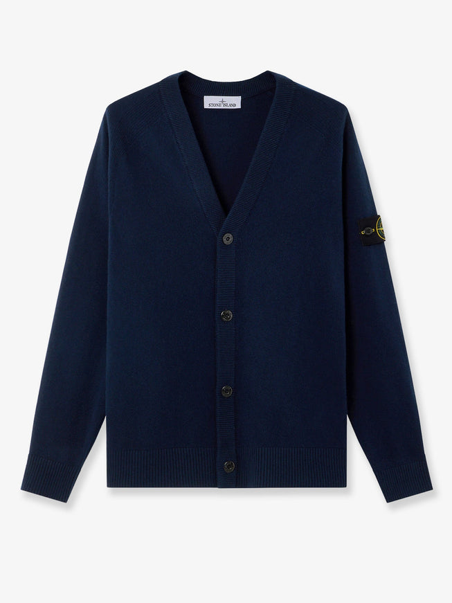 Stone Island Certified Virgin Wool Cardigan Navy Blue