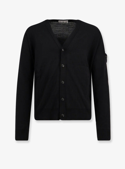 Stone Island Virgin Wool Cardigan Black