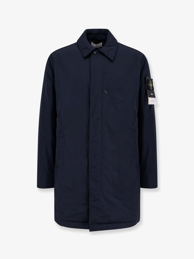 Stone Island Padded Nylon Coat Navy Blue