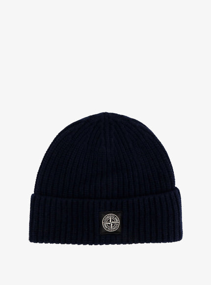 Stone Island Beanie Virgin Wool Hat Uni Navy Blue