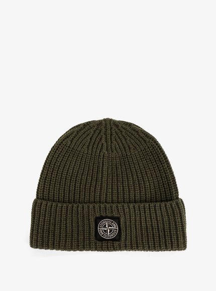 Stone Island Beanie Virgin Wool Hat Uni Military Green