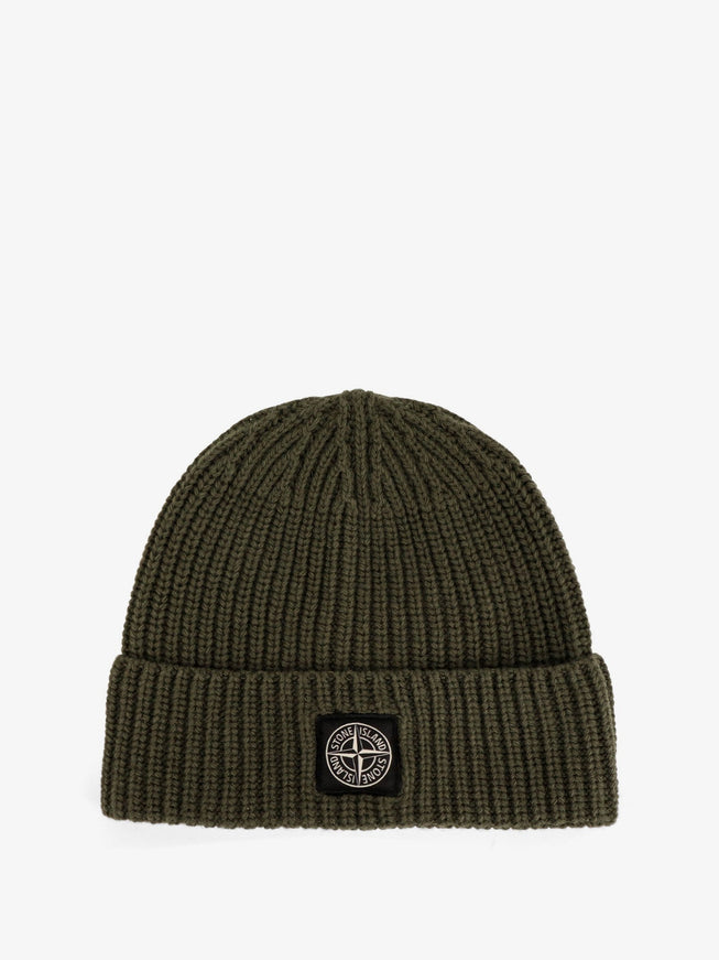 Stone Island Beanie Virgin Wool Hat Uni Military Green