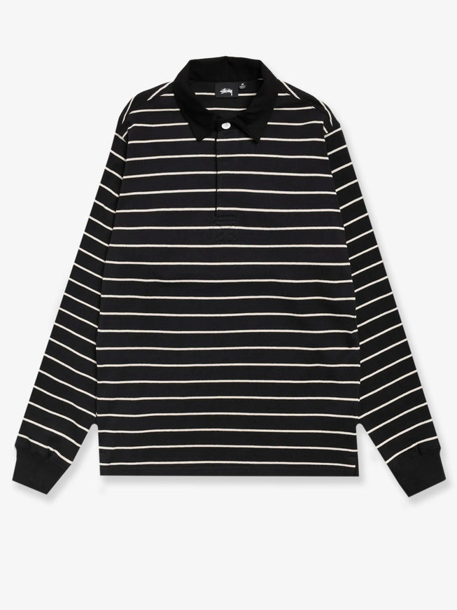Stussy Pin Striped Rugby Cotton Polo Shirt