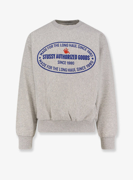 Stussy Authorized Crew Cotton Blend Sweatshirt Ash Heather