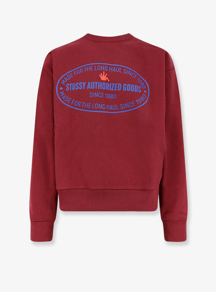 Stussy Authorized Crew Cotton Blend Sweatshirt Wine