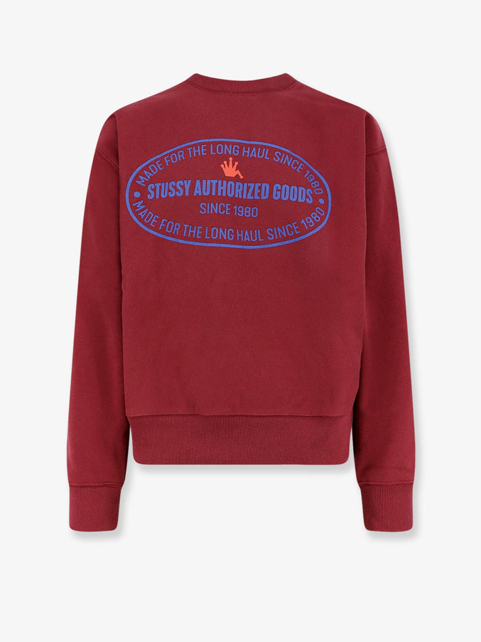 Stussy Authorized Crew Cotton Blend Sweatshirt Wine
