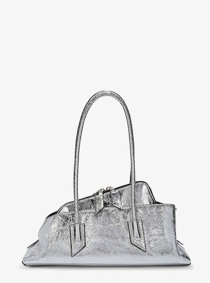 The Attico La Passeggiata Small Laminated Leather Shoulder Bag